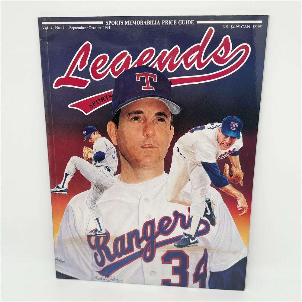 Vintage 1991 Legends Sports Memorabilia Price Guide Magazine Nolan Ryan Cover